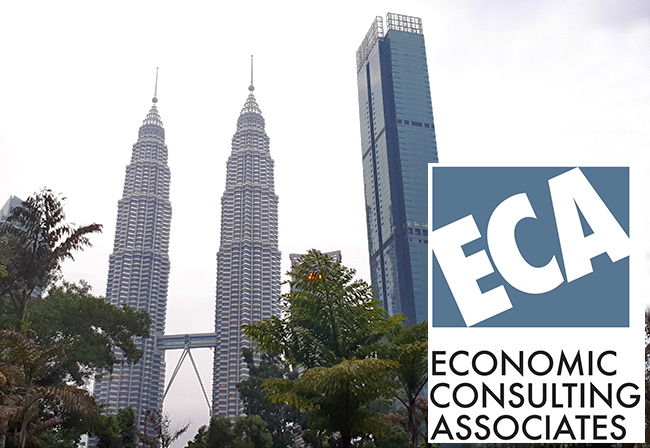 ECA in Malaysia as illustrated by the Petronas Towers in the background, with the ECA logo in the foreground.
