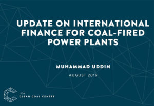 Cover of ECA's powerpoint presentation: 'update on international finance for coal-fired power plants' by Mo Uddin