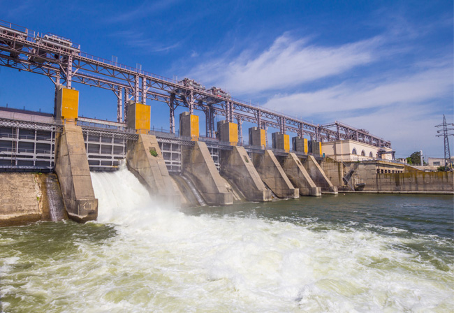 Image of hydroelectric power plant, green energy